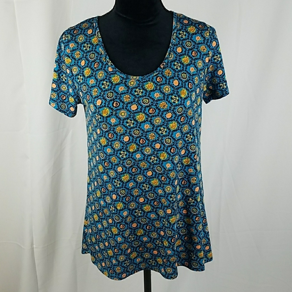Lularoe XS classic-t floral short sleeve lounge‎ vacation Cruise Beach